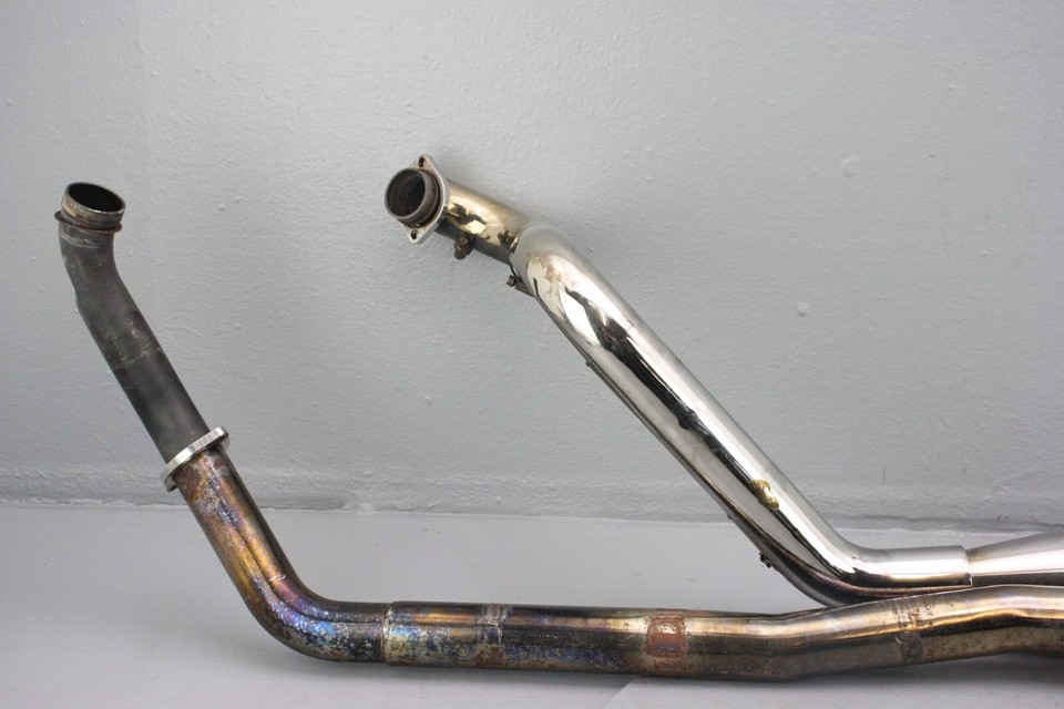 2004 Harley Road King Exhaust Pipes Kit RINEHART CHROME TRUE DUALS 3