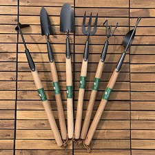 Garden Hand Tool Set 6 Piece Mid Handled Fork Trowel Weeding Cultivator