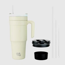 40oz Tumbler&Handle Straw Lid Insulated Tumbler Thermos Travel Coffee Mug Cream