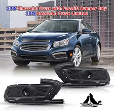 Fog Lights For 2015-2016 Chevy Cruze Clear Bumper Lamp w/Bezel+Switch Wiring Kit