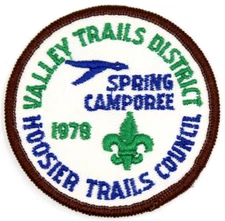 1978 Spring Camporee Valley Trails District Hoosier Trails Council Patch Indiana