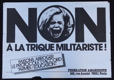 Original Poster NO TO MILITARIST TRICK Anarchist Federation 90X65cm 989