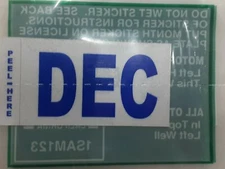California Month Sticker (December) DMV License Plate Month Sticker Original