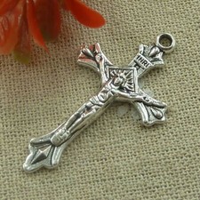 Free Ship 60 pcs tibetan silver Jesus cross charms pendant 44X25mm L-1977