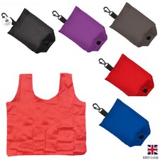 Foldable Ladies Shopping Bag Eco Fold Away Reusable Grocery Bags Keychain Travel