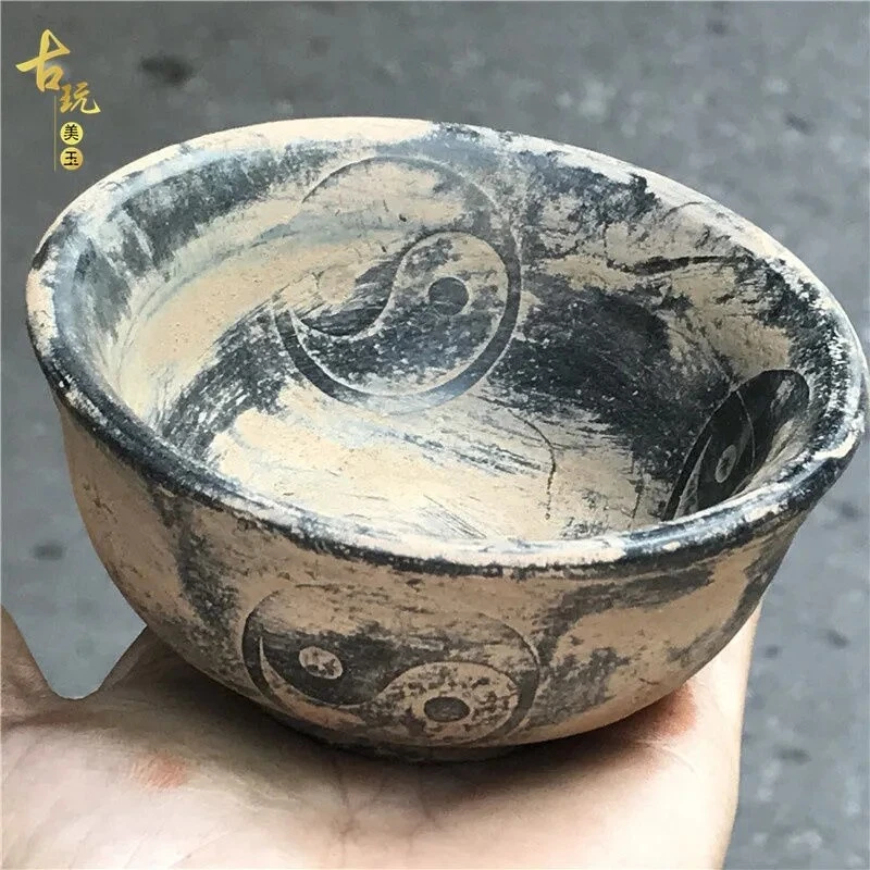 Colección artesanal antigua china cuenco de jade con adornos de chismes joyería retro Foto 4 de 4