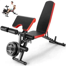 Adjustable Foldable Exercise Weight Bench Workout Bench Gym with Leg Extension🏋