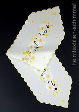STICKEREI Tischdecke Tischdeckchen Decke Tischläufer BLUME Deckchen Tischband 