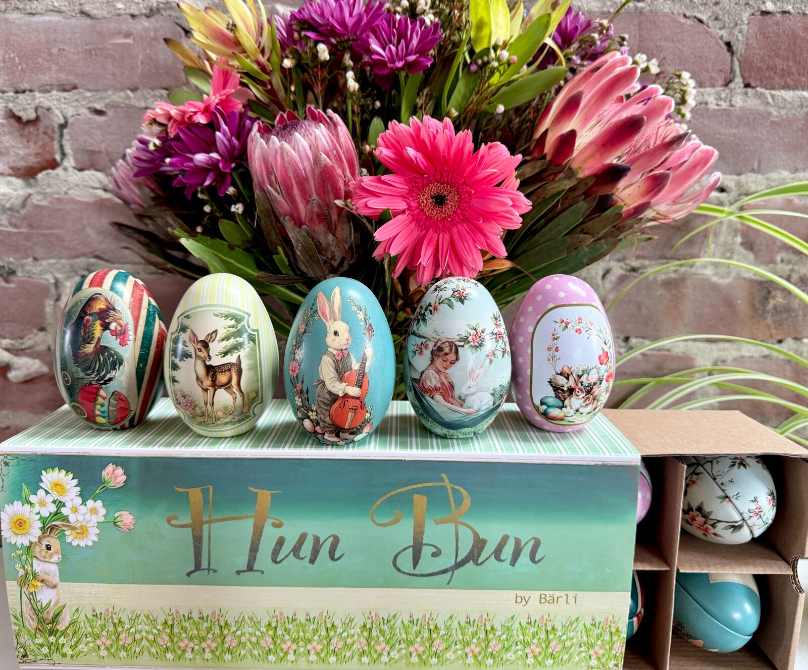 New Edition! Vintage Tin Easter Eggs, Set of 10 Fillable, Reusable