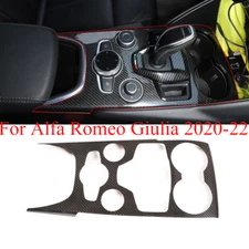 For Alfa Romeo Giulia 2020-22 Real Carbon Fiber Gear Shift Box Panel Cover Trim