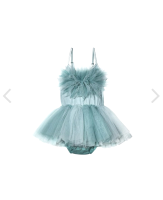 green emerald velvet dress Floral Applique Puffy Tulle Flower Girl Dress main image 1