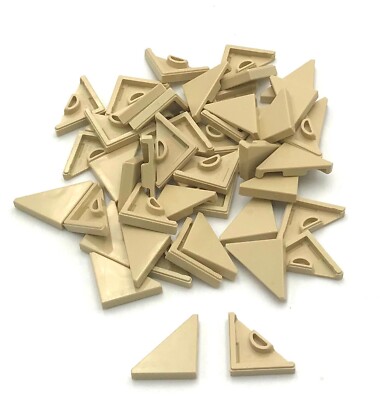 Lego 50 New Tan Tiles Flat Smooth Modified 2 x 2 Triangular Parts