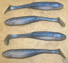 5" Swim Minnow Pro Blue Red Pearl Paddle Tail Swimbait Trailer for A Rig 50 pack