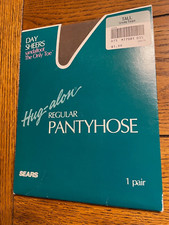 Sears Hug-Alon Pantyhose Tall- Smokey Taupe Day Sheers - SandalFoot - New