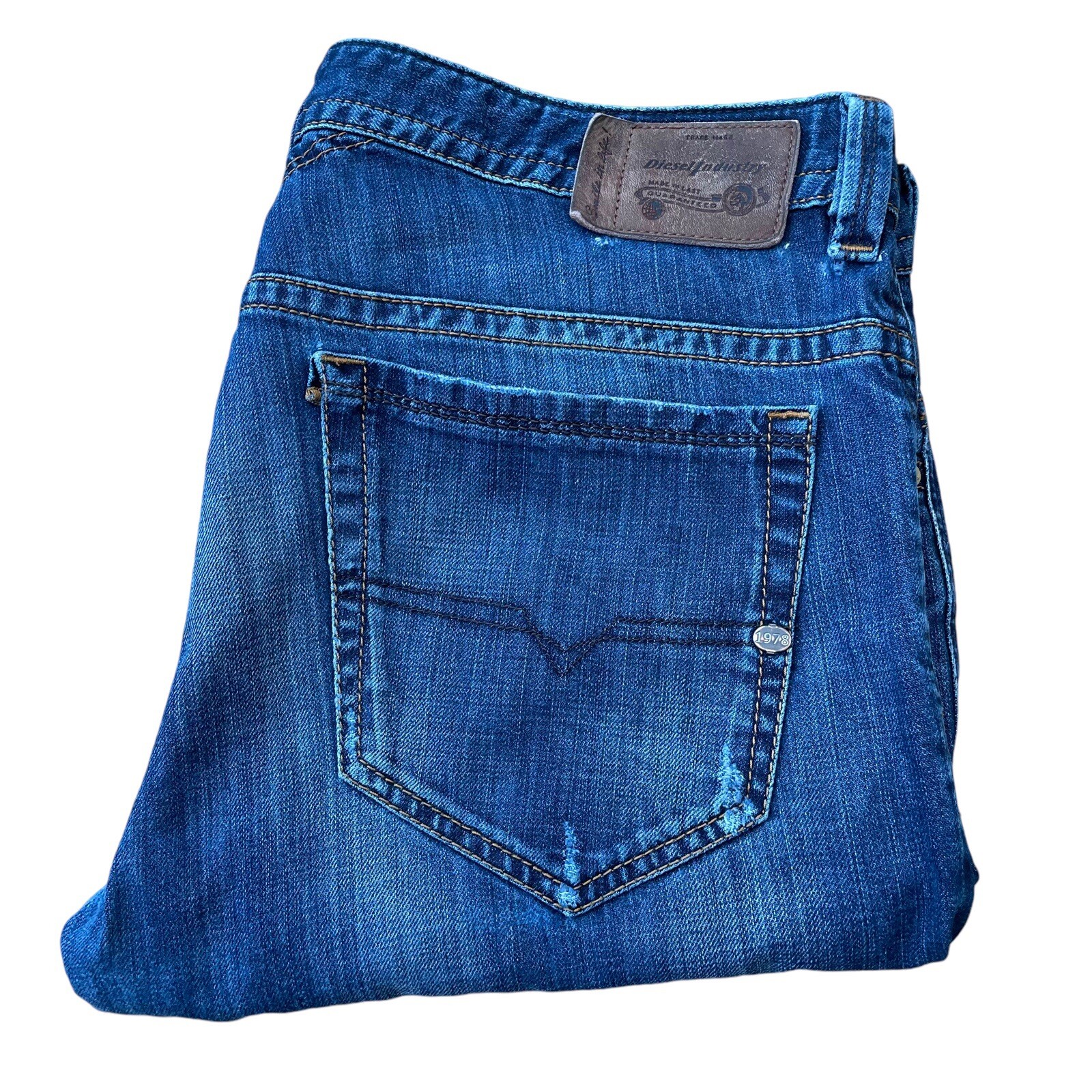 DIESEL Jeans Thavar Mens Blue Slim Skinny Wash 0831Q Denim W36 L32