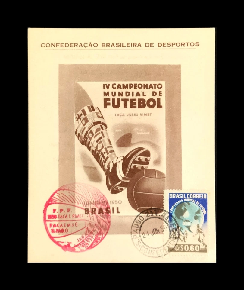 VI Mundial de Fútbol Brasil 1950 Maracaná 2 negro y 2 marrón Foto 2 de 4