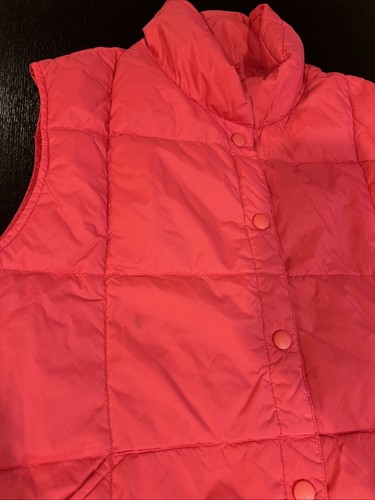 Lands' End Women's Vest Goosedown & Feather Nylon Snap Up Size 14-16 L Dark Pink - Picture 9 of 11