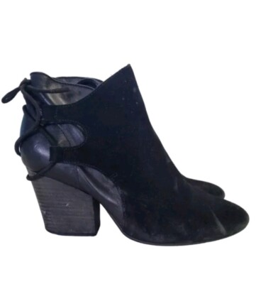 Hudson Minka Wildleder Schnürstiefeletten hinten Absatz schwarz Damengröße EU 49 REF P393