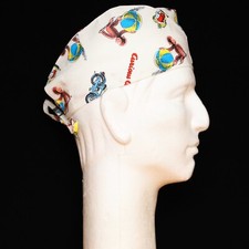 Curious George Playing Balls on White Theme Scrub Hat