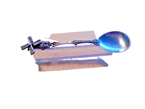 Holland Dutch Windmill 835 Silver Souvenir Spoon Baby Salt Demitasse - Picture 2 of 9