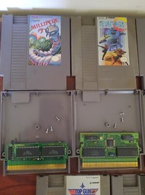 Lote NES Mario Bros. Solo cartuchos de bases de pistola superior Duck Hunt Super C Millipede 