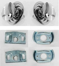 NEW! 1970 Mustang Hood Twist Type Chrome Locks Set of 2 with mounting brackets 