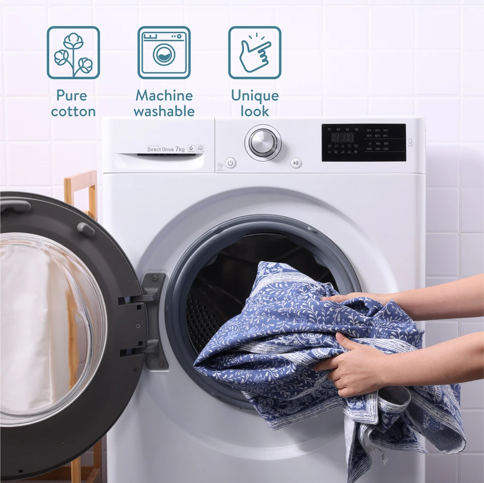 Manteles de Mesa Tela - Mantel Mesa Cuadrada 140 x 240 cm - Mantel Flores Azul - Imagen 4 de 4