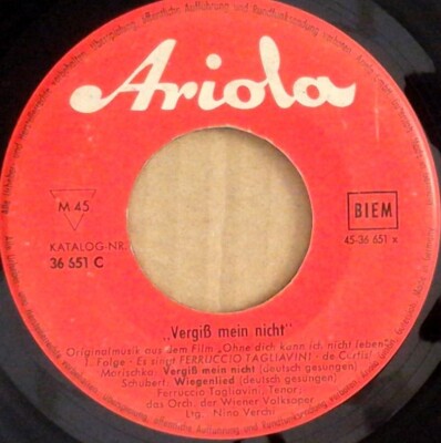 Ferruccio Tagliavini   Vergiß Mein Nicht, 1. Folge - Single 60er