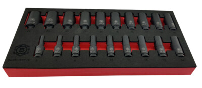 Britool Hallmark MDBMPSET19 19-teilig 3/8'' Antrieb Steckschlüsselsatz 6 - 24 mm