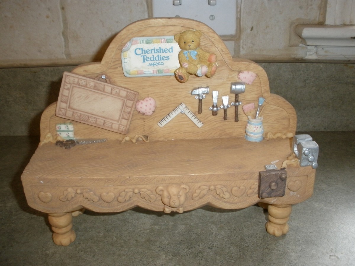 CHERISHED TEDDIES - ANTIQUE TOY TOOL BENCH DISPLAY-ENESCO | eBay