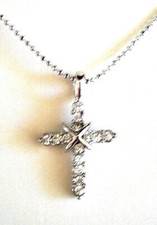 Silver Tone Cross Necklace/Pendant Various Styles 15" Long Girls, Teens, Juniors