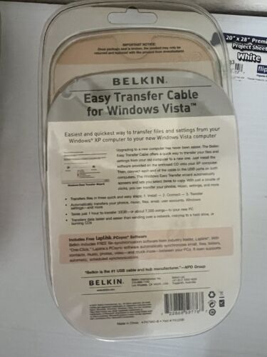 Belkin Easy Transfer Cable for Windows Vista Laplink Software Included 8ft USB - Picture 3 of 3