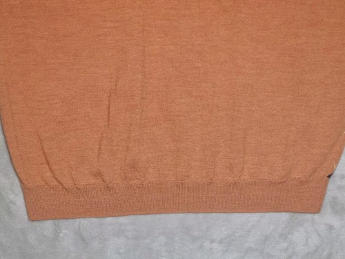 Brooks Brothers Vest Extra Fine Merino Wool Sleeveless Orange Argyle XL Trimmed - Picture 8 of 10