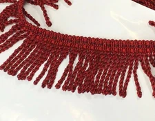 Price is for 18 yds Upholstery Trim 3" Red Knitted Bullion Fringe   VNT12