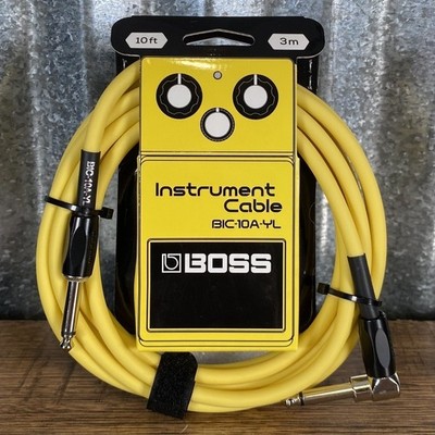 Boss BIC-10A-YL 10' Right Angle to Straight 1/4'' Guitar Instrument Cable YELLOW
