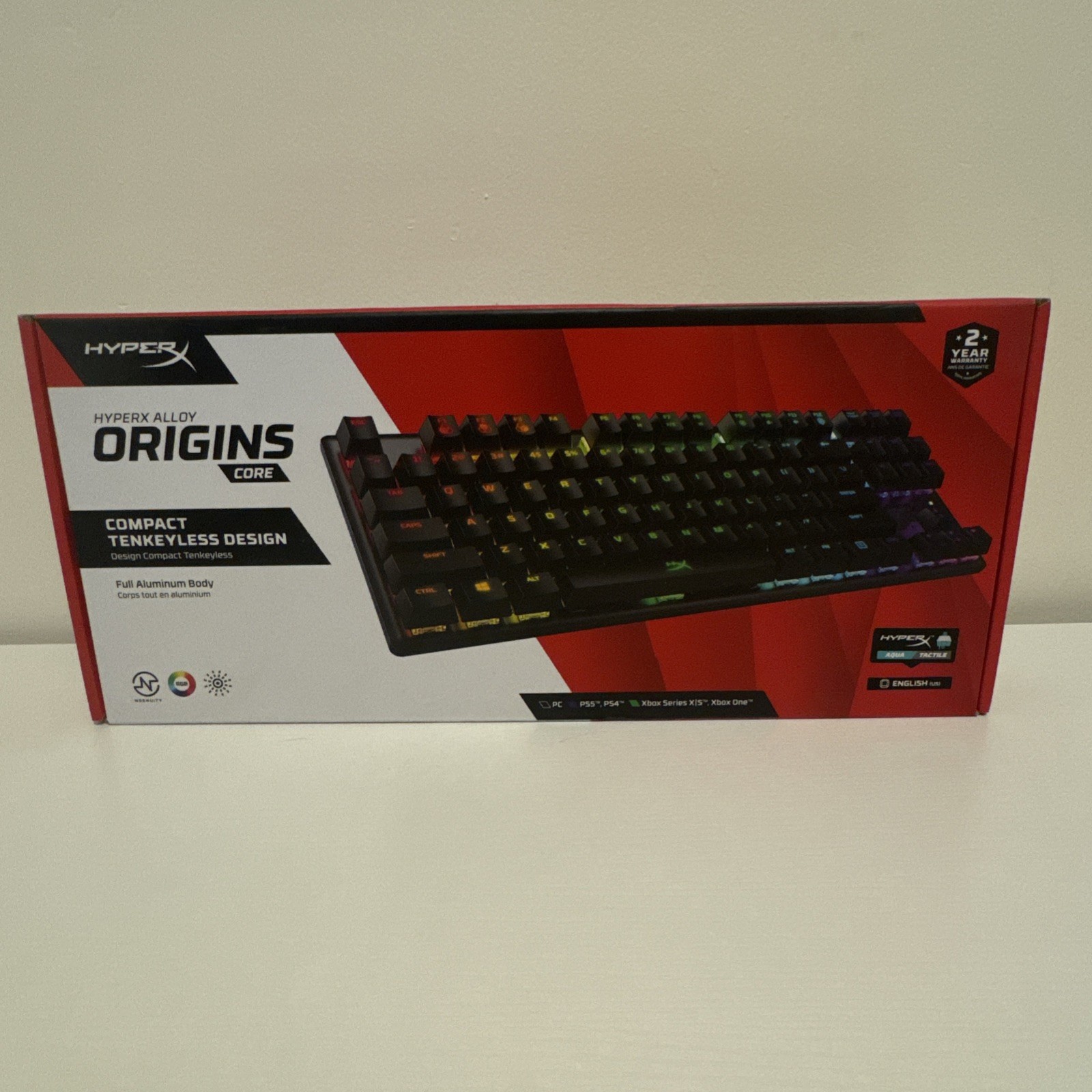 HyperX Alloy Origins Core TKL Mechanical Gaming Keyboard - Aqua Tactile - NEW