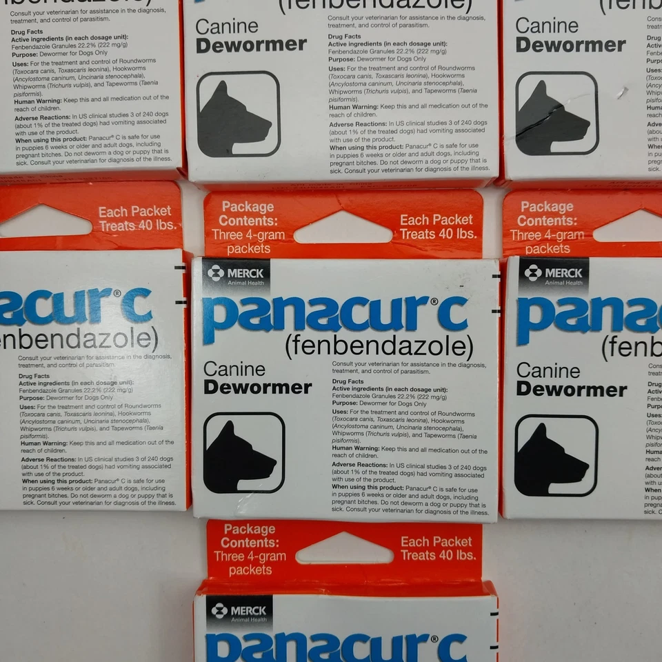 ( 7 PACK ) Panacur Canine 40lbs Dewormer Treatment. EXP :6/27 - Free Shipping - Image 2 of 4