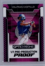 Yolfran Castillo 2025 Leaf Optichrome Baseball 1/1 Pre Production Proof