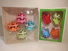 Christmas Tree Glass Ornaments - 2 Boxes Bright Colors