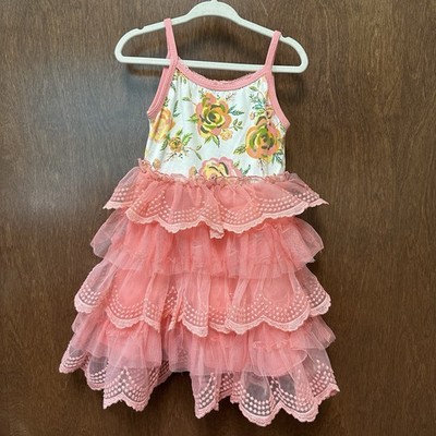 Matilda Jane Musical Chairs Sleeveless Tutu Dress Toddler Girls 4 Pink Floral 