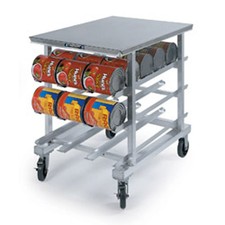Lakeside 336 Mobile Can Rack w/ 54 - #10 Can Cap. & Poly Worktop