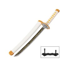 Demon Slayer Zenitsu Tanto Katana White Gold Anime Katana