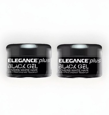 2X  Elegance Plus Black Gel 100ml - Cover White Hair Original  جل اليجانس اسود