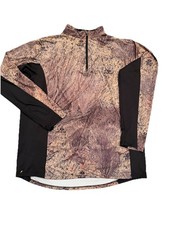 Mossy Oak Men's 1/4 Zip Brush Camo Size XL OUTDOORS HUNTING Lightweight PullOver