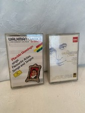Vintage Lot of 2 PLACIDO DOMINGO Cassettes Gold  Silver Gala/Arias Songs Tangos