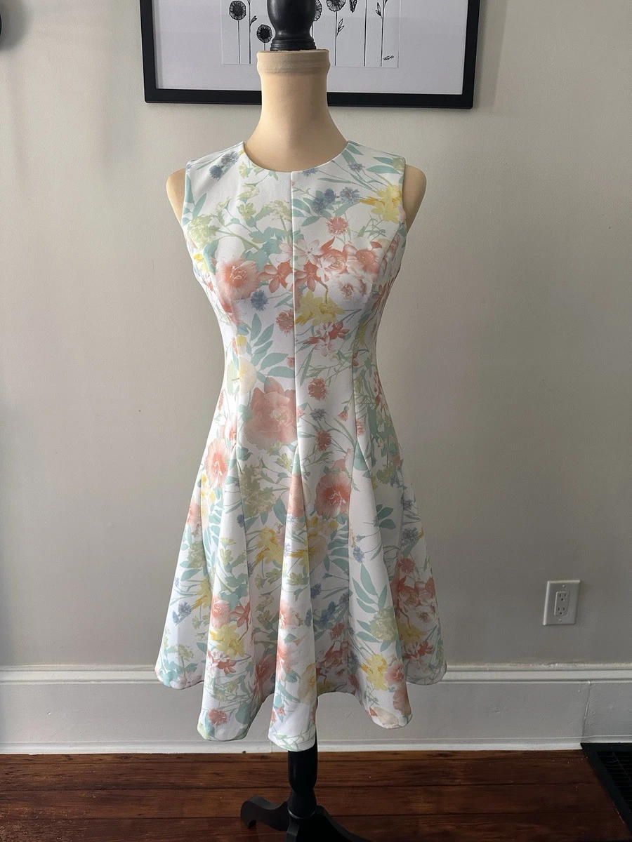 calvin klein floral fit and flare dress Calvin Klein Women's Plus Size Floral-Print Flutter-Sleeve Maxi Dress - Pink