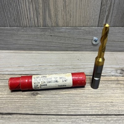 NEW! Cleveland Twist Drill Solid Carbide  Q  Drill With Tin Coating. 1/4 