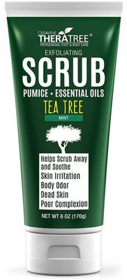 Tea Tree Oil Exfoliating Scrub with Bamboo Charcoal, Neem Oil & Natural Pumice b