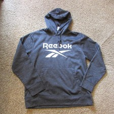 NWOT Reebok XL Gray Hooded Pullover Sweatshirt Hoodie Fleece lined Warm