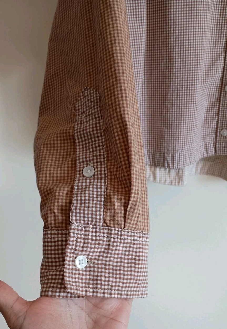 American Eagle Patchwork Gingham Button Up Top Si… - image 6